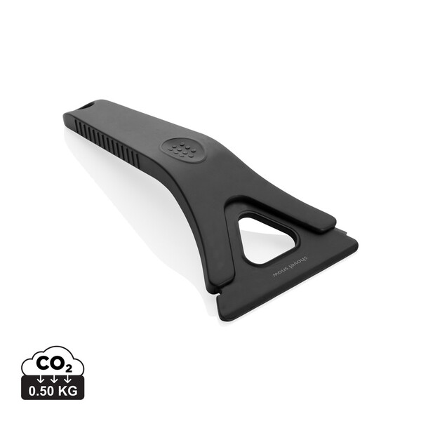 Polard RCS certified recycled plastic 3-in-1 ice scraper - Black