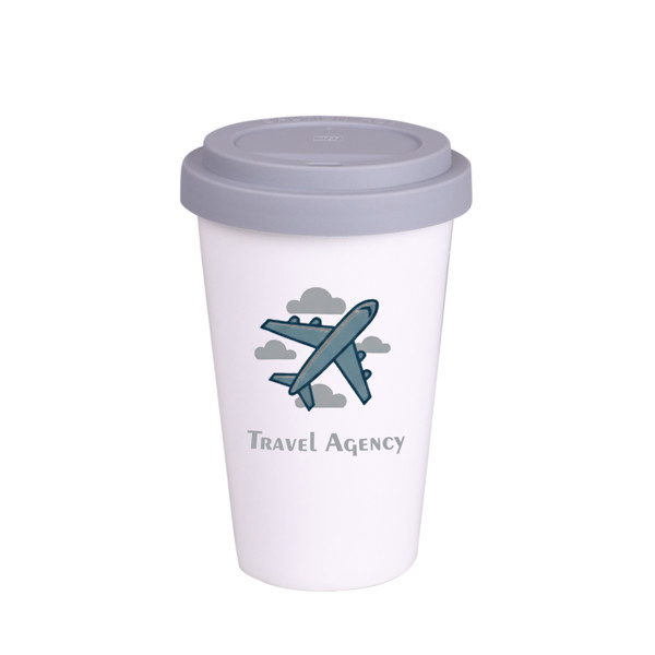 Freedom porcelain mug,double wall insulation - White / Gray
