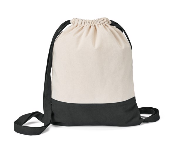 ROMFORD. 100% cotton drawstring bag - Black