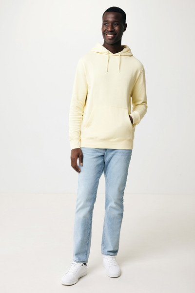 Lehká mikina s kapucí Iqoniq Rila z recykl. bavlny - Cream Yellow / XS