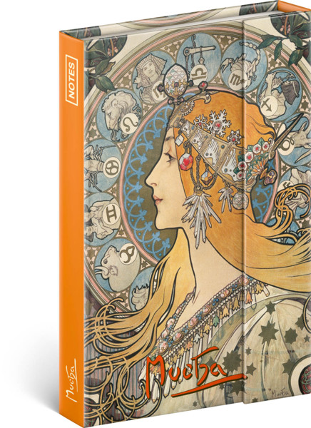 Notique Notes Alfons Mucha – Zodiak, Linkovaný, 11 x 16 cm