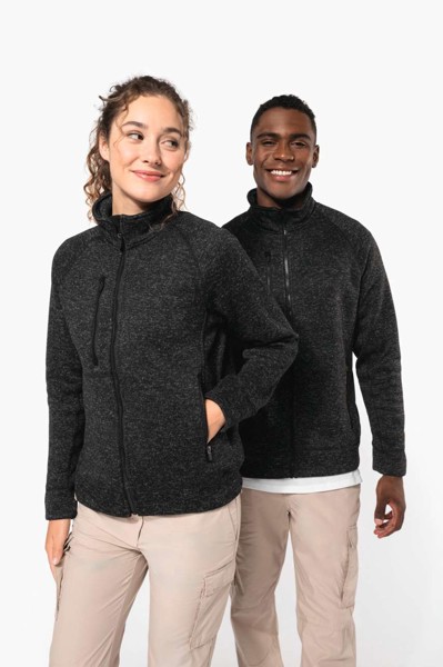 Ladies' Full Zip Heather Jacket - Dark Khaki Melange / L