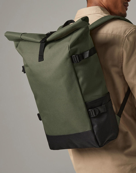 Block Roll-Top Backpack - Black / Black / ONE SIZE