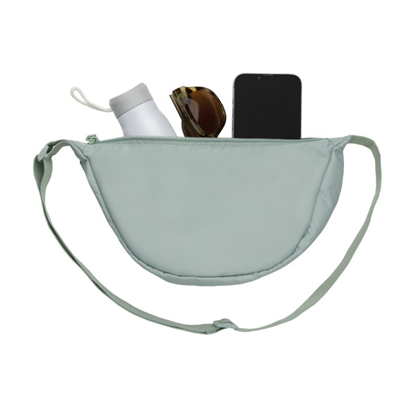 Crescent AWARE™ RPET half moon sling bag - Iceberg Green