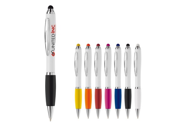 Ball pen Hawaï stylus hardcolour - White / White