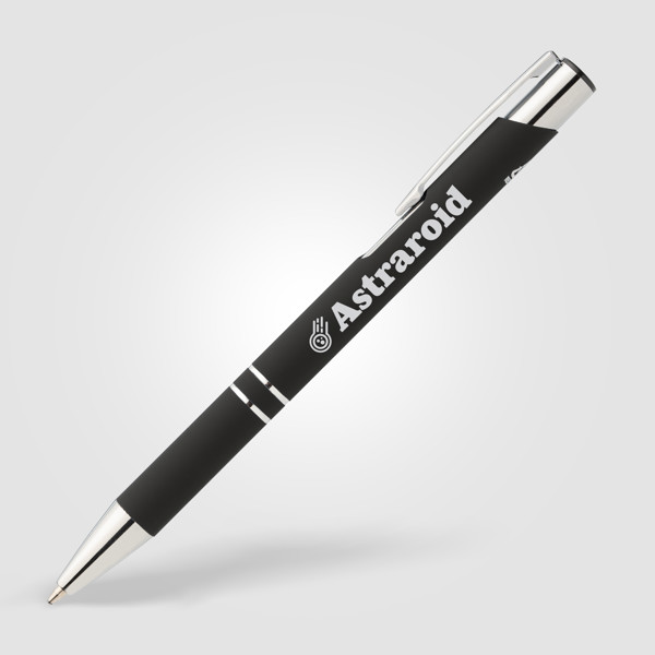 Stylo Tres-Chic en aluminium recyclé avec finition chromée - Noir / Laser