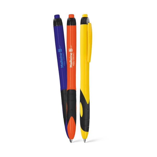 STYLO BILLE PLASTIQUE ECRITURE NOIR - Jaune