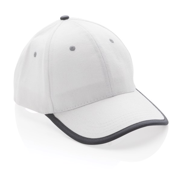 Impact AWARE™ Brushed rcotton 6 panel contrast cap 280gr - White