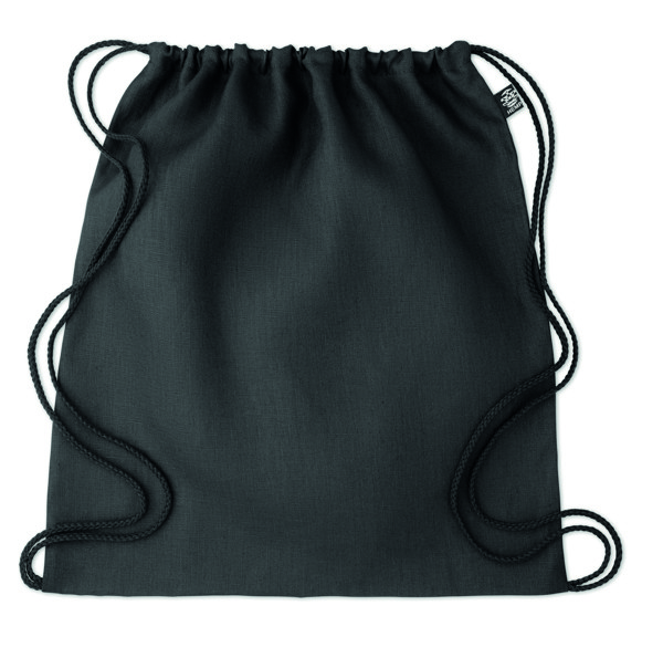 Sac à cordon en chanvre Naima Bag - Noir