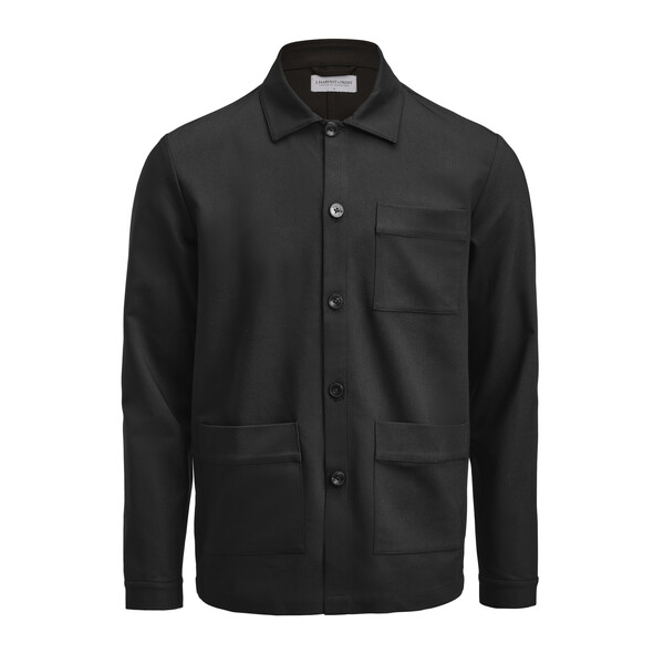 Patch pocket overshirt Black L