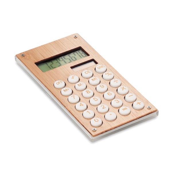 Kalkulator Calcubam, 8 mest, ohišje iz bambusa