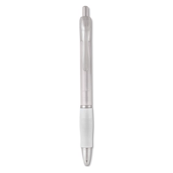 Ball pen with rubber grip Manors - Transparent White