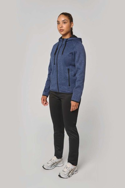 Ladies’ Heather Hooded Jacket - Dark Grey Melange / 2XL