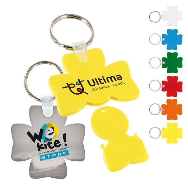 CLOVER KEY-RING TOKEN HOLDER - Blanc / 