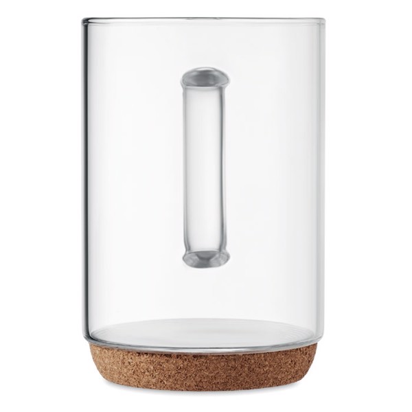 MB - Glass mug 400ml with cork base Lisbo