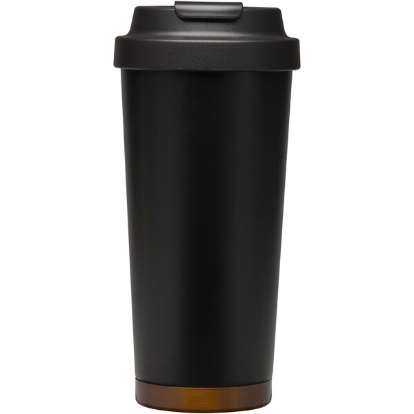 Hampton 480 ml RCS recycled stainless steel double wall vacuum insulated tumbler - Black