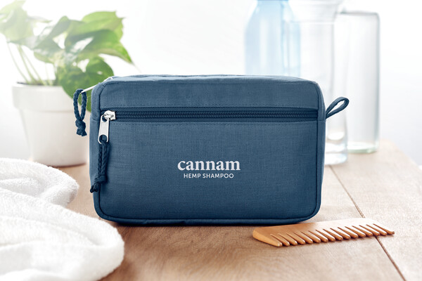 Trousse de toilette en chanvre Naima Cosmetic - Bleu