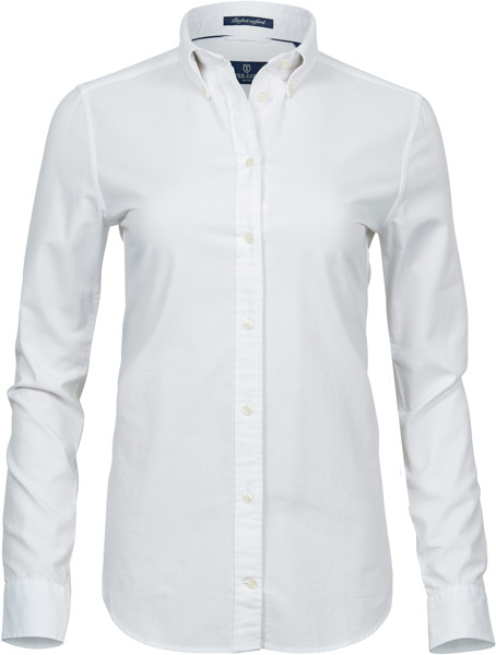 Bluza Oxford Popolna majica z dolgimi rokavi Tee Jays | TJ 4001 - Bela / XS