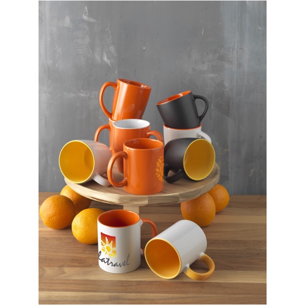 Tazza in ceramica Riviera da 340 ml - Nero / Lime