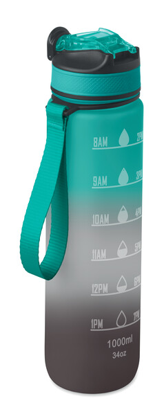 Bouteille de sport RPET 1L Activate - Noir / Bleu