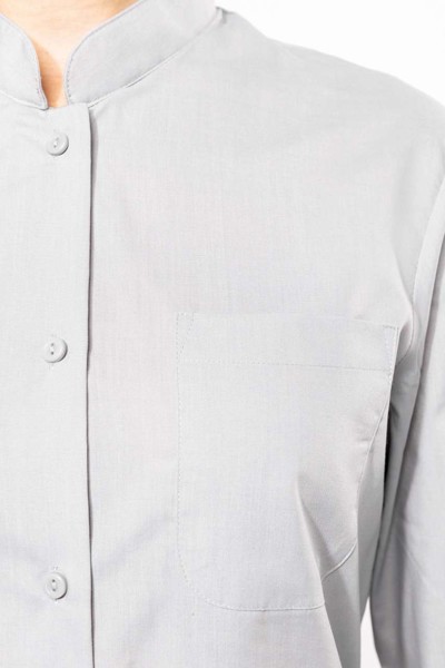 Ladies' Long-Sleeved Mandarin Collar Shirt - White / L