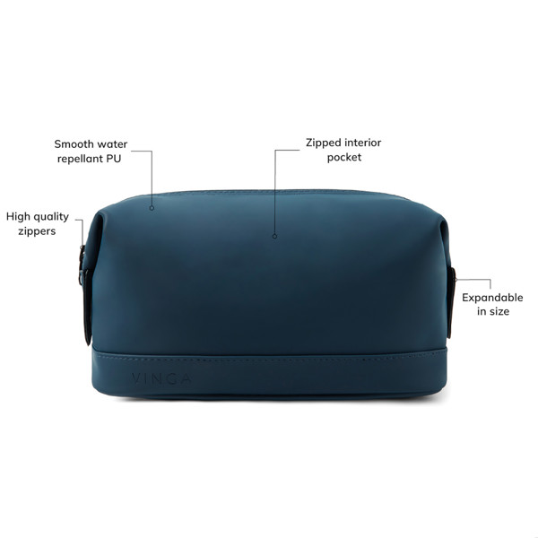 VINGA Trousse de toilette Baltimore RCS - Bleu Marine