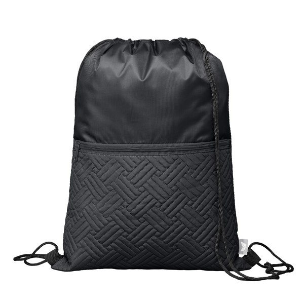 Sora Recycled Quilted Drawstring Bag - 6L - Black / 4 Colour inkjet