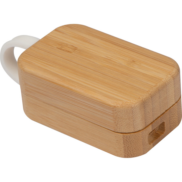 HAZEL Bluetooth fülhallgató bambusz dobozban - Beige