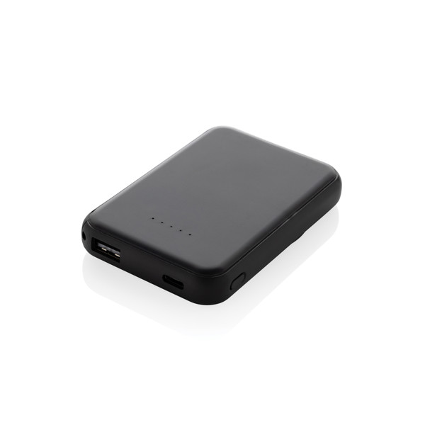 Magnetická powerbanka Stellar 5000mAh 5W z RCS plastu - Čierna