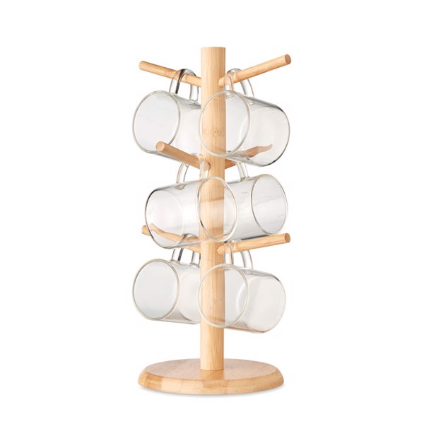 MB - Bamboo cup set holder Borocups