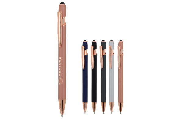 Ball pen Paris Deluxe Metal Rubberised - Silver