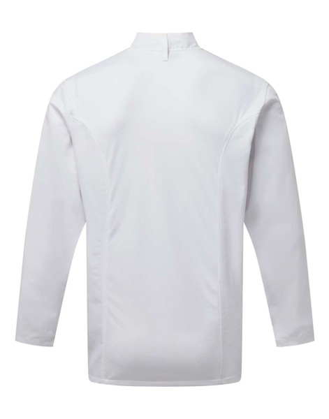 Chef's Long Sleeve Coolchecker® Jacket With Mesh Back Panel - White / XL