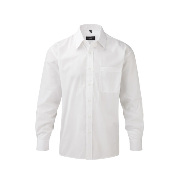 Camisa Popeline Homem Manga Comprida 110G - 65% Poliéster/ 35 % Algodão - Branco / S