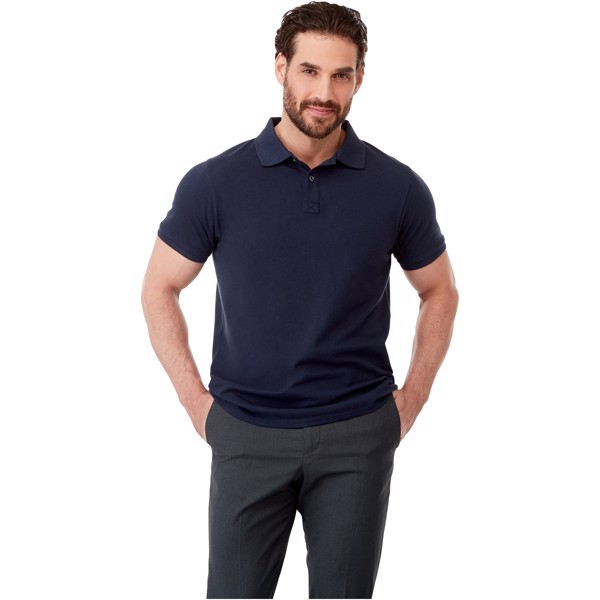 Beryl short sleeve men's organic recycled polo - Storm Grey / 3XL