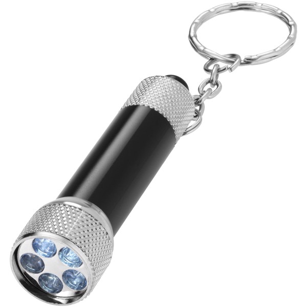 Draco LED keychain light - Solid Black / Silver