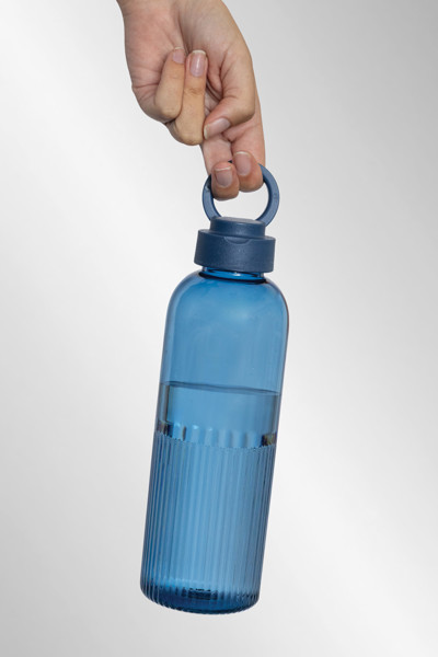 Bouteille 750ml  étanche avec poignée en rPET RCS Ripple - Bleu Marine