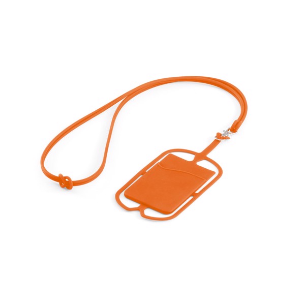 NICOLAUS. Card holder with smartphone holder - Orange