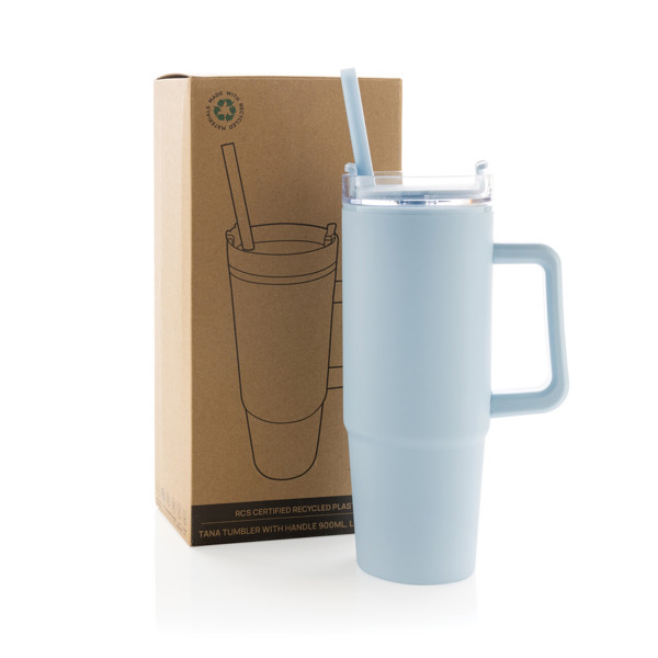 Tana RCS plastic tumbler with handle 750ml - Light Blue