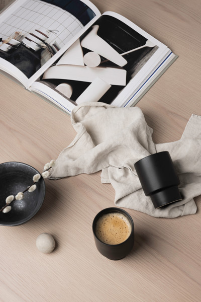 Vinga Nagano RCS mug, recycled clay - Black