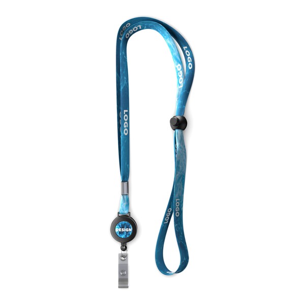 Sublimations-Lanyard aus Polyester mit Ausweishalter - Full Color