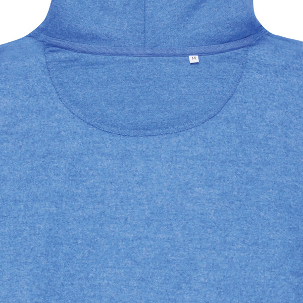 Nebarvená mikina s kapucí IQONIQ Torres z recykl. bavlny - Heather Blue / XXXL