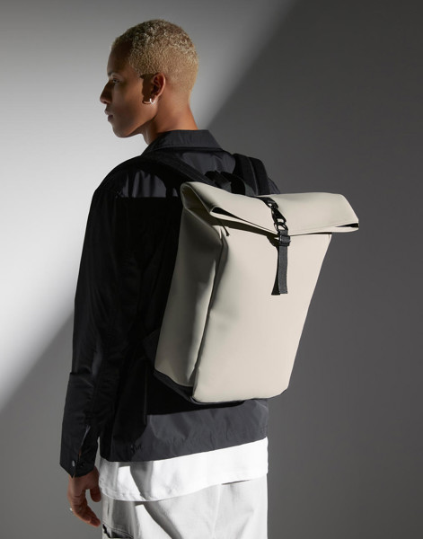 Matte Pu Rolltop Backpack - Black / ONE SIZE