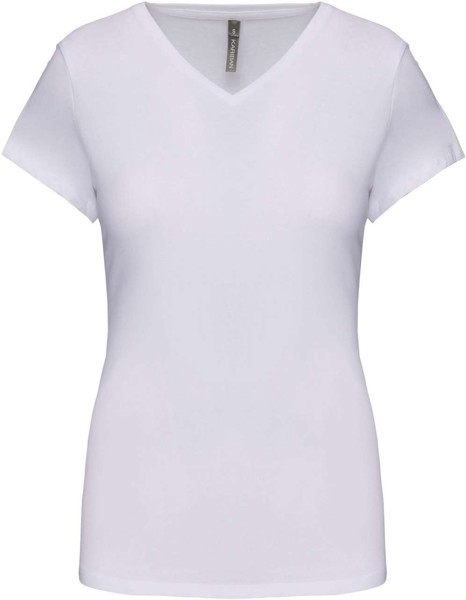 Ladies' Short-Sleeved V-Neck T-Shirt - White / M