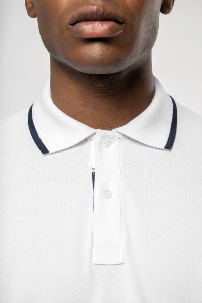 Muška polo majica kratkih rukava - Bijela / Navy / 2XL