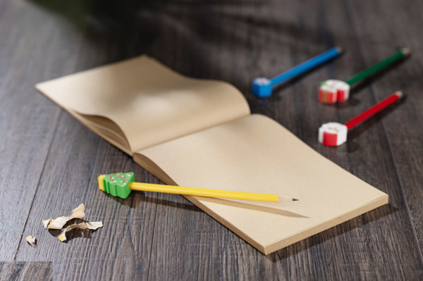 Pencil with eraser CHRISTMAS - Christmas tree - yellow