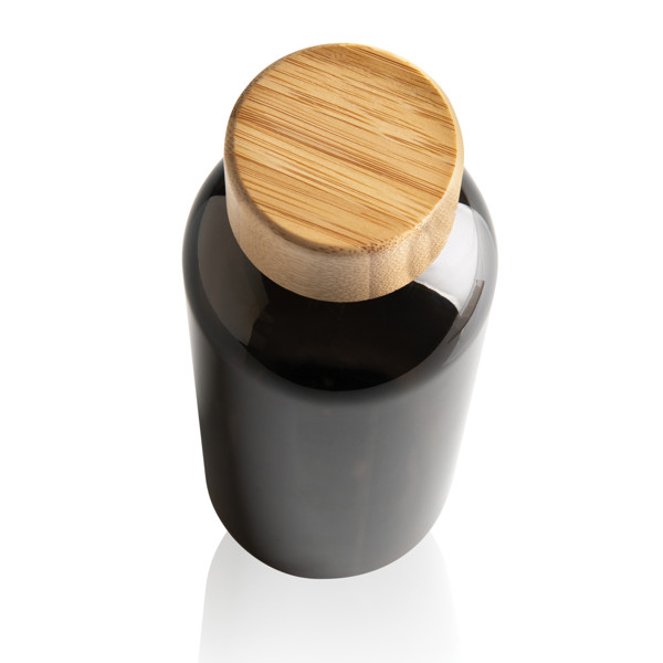 RCS RPET bottle with bamboo lid - Black