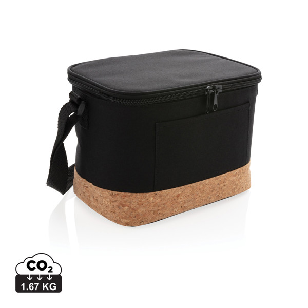 Two tone cooler bag with cork detail - Black