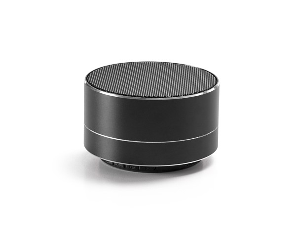 FLOREY. Aluminium portable speaker with microphone - Black