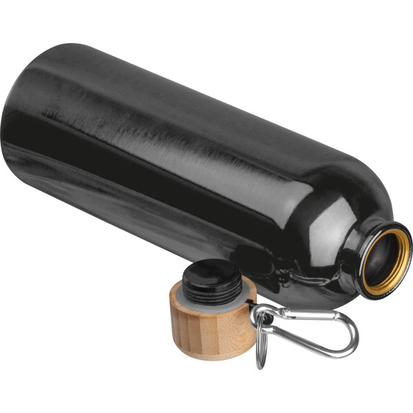 RUTH Nerezová fľaša s karabínou, 750 ml - Black