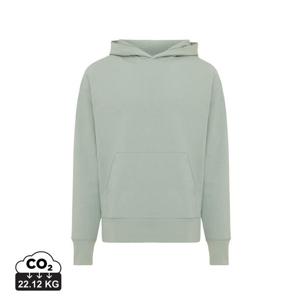 Mikina s kapucí Iqoniq Yoho relaxed fit z recykl. bavlny - Iceberg Green / XL